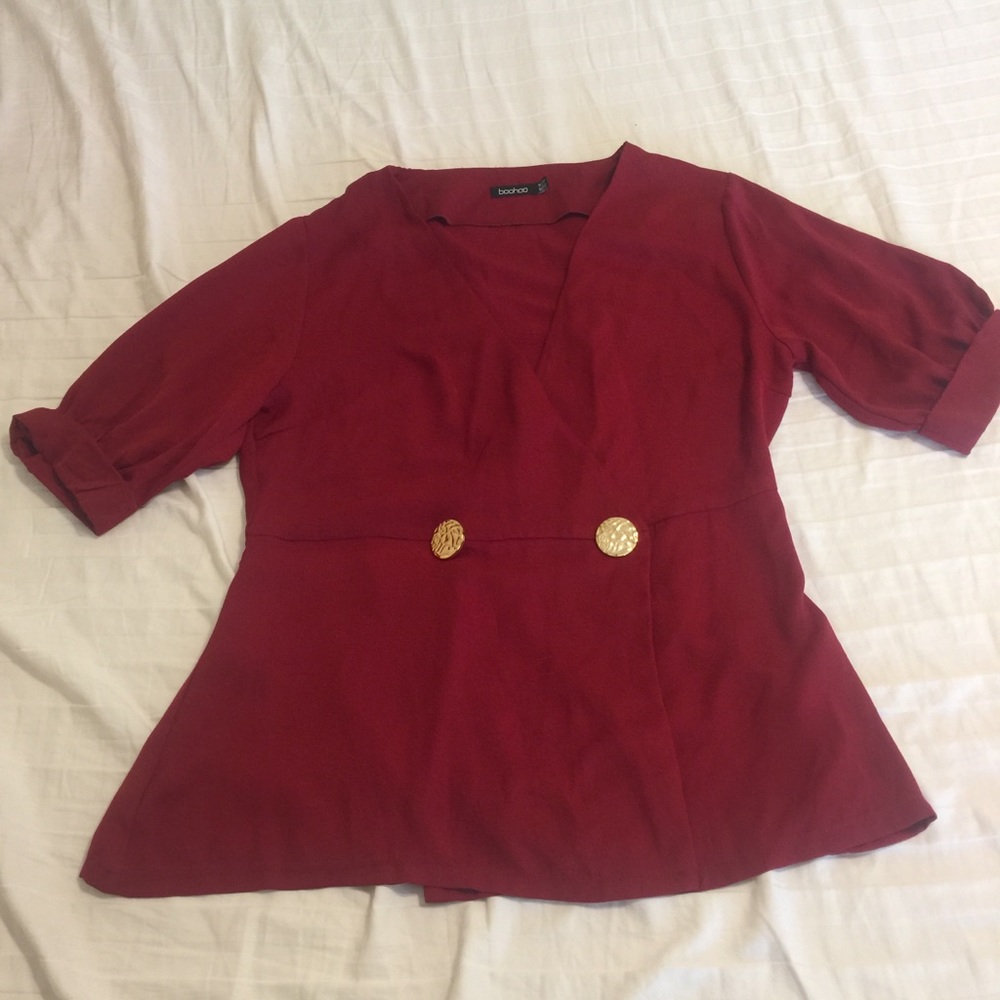 Boohoo dress top red